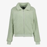 Dames teddy bomber jas lichtgroen