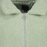 Dames teddy bomber jas lichtgroen