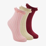 3 paar meisjes sokken met sierlijke details