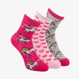 3 paar meisjes sokken met vrolijke print
