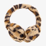 Meisjes oorwarmers met luipaardprint
