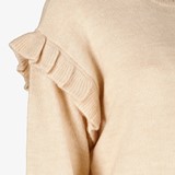 Dames trui met ruches beige