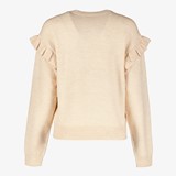 Dames trui met ruches beige