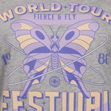 Dames T-shirt grijs met vlinderopdruk