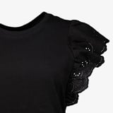 Dames top zwart met vlindermouwen