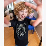 Jongens T-shirt zwart met tijgerkop