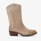Suede meisjes western laarzen beige
