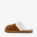 Gevoerde dames pantoffels cognac