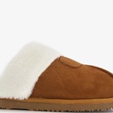 Gevoerde dames pantoffels cognac