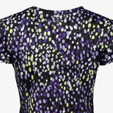 Dames sport T-shirt zwart met stippenprint