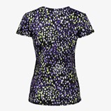 Dames sport T-shirt zwart met stippenprint