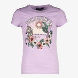 Meisjes T-shirt paars met jungleopdruk