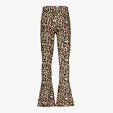 Flared meisjes broek zwart met bloemen