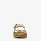 Leren meisjes sandalen met glitter goud