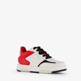 Leren jongens sneakers wit rood