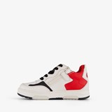 Leren jongens sneakers wit rood