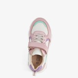 Leren meisjes sneaker wit metallic roze