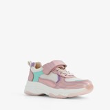 TwoDay leren meisjes sneaker wit metallic roze