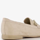 Dames loafers met gesp beige