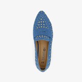 Dames loafers denim met studs