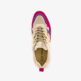 Leren dames dad sneakers metallic