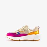 Leren dames dad sneakers metallic