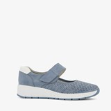 Dames ballerina's met klittenband blauw