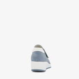 Dames ballerina's met klittenband blauw