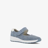 Dames ballerina's met klittenband blauw