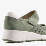 Dames ballerina's met klittenband groen