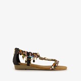 Dames sandalen met kettinkjes zwart