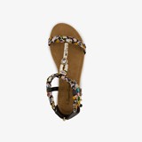 Dames sandalen met kettinkjes zwart