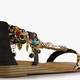 Dames sandalen met kettinkjes zwart