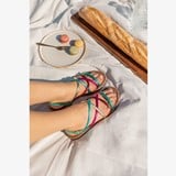 Leren sandalen metallic meerkleurig