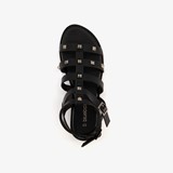 Dames sandalen zwart met studs