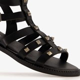 Dames sandalen zwart met studs