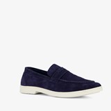Van Beers suede heren instappers blauw