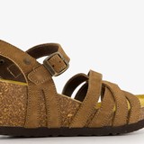 Suede sandalen met sleehak taupe