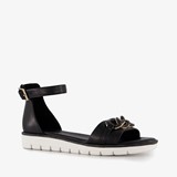 Nova dames sandalen zwart met gouden detail