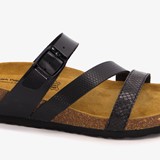 Dames bio slippers met sleehak zwart