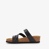 Dames bio slippers met sleehak zwart