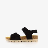 Suede dames bio sandalen zwart