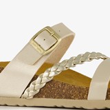 Dames bio slippers met sleehak goud