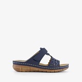 Dames slippers met perforaties blauw