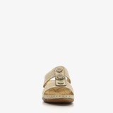 Dames slippers met perforaties beige