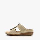 Dames slippers met perforaties beige