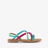 Leren sandalen metallic meerkleurig