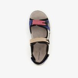 Leren dames sandalen beige roze