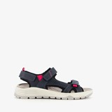 Leren dames sandalen blauw rood