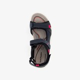 Leren dames sandalen blauw rood
